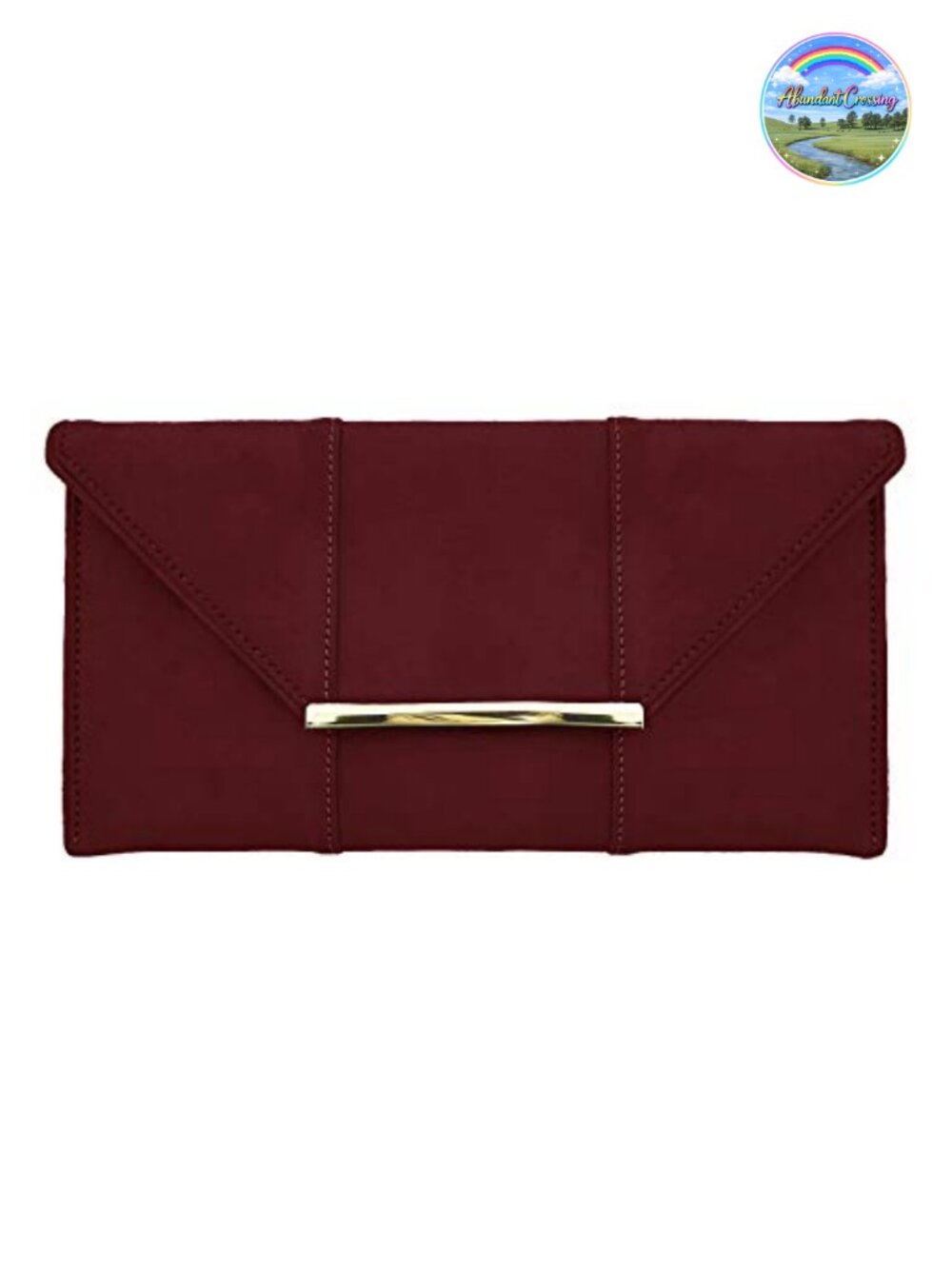 Faux Microsuede Envelope Clutch with 21" Drop Crossbody Chain